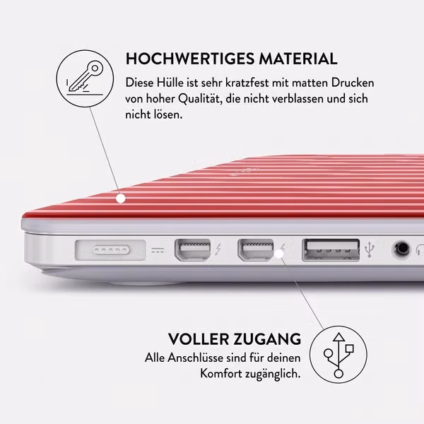 Burga Hardshell Hülle Apple MacBook Air 13 Zoll (2022 / 2024 M3 / 2025 M4 / 2026 M5) - Strawberry Jam