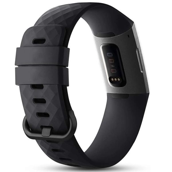 imoshion Silikonband für das  Fitbit Charge 3 / 4 - Schwarz