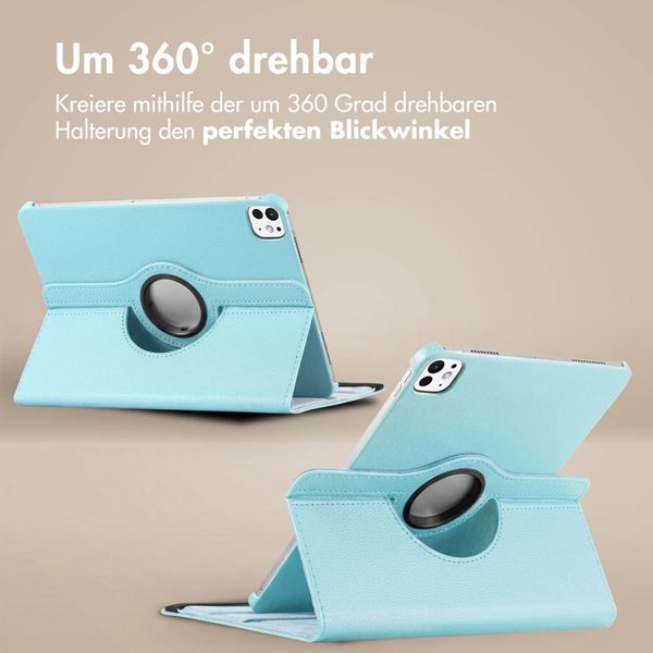 imoshion 360° drehbare Klapphülle Apple iPad Air 11 Zoll (2026) M4 / (2025) M3 / (2024) M2 / Air 5 (2022) / Air 4 (2020) / Pro 11 (2018/2020) - Hellblau