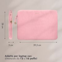 Selencia Cord Laptop Hülle 15-16 Zoll - Laptop Sleeve - Soft Blush