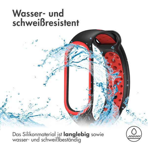 imoshion Silikonband Sport für das Xiaomi Mi Band 5 / 6 - Schwarz / Rot