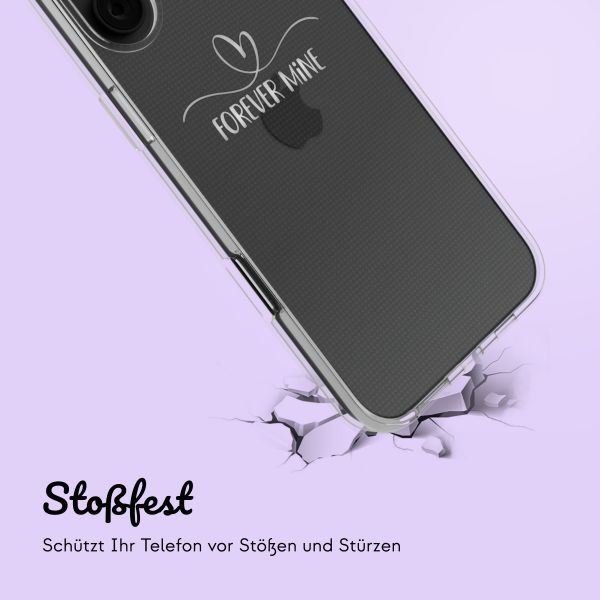 Personalisierte Hülle mit elegantem Herz iPhone 16 - Transparent