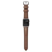 Nomad Traditionelles Lederarmband für das  Apple Watch Series 1 t/m 11 / SE / Ultra (44/45/46/49 mm) - Brown / Silver
