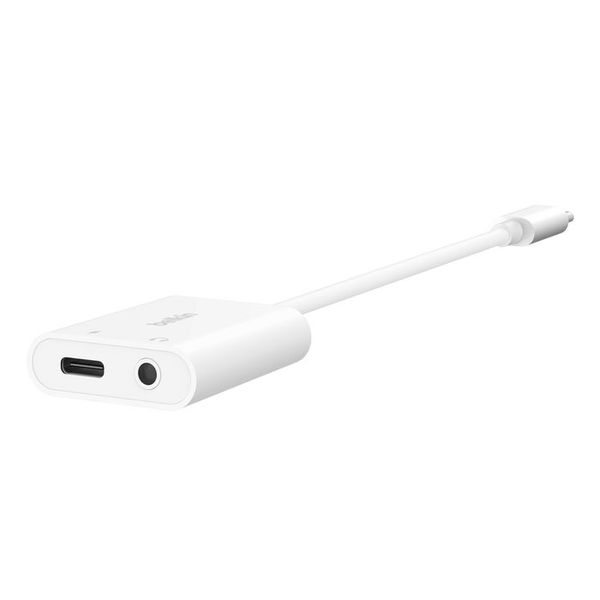 Belkin RockStar™ 3,5-mm-Audio- und USB-C-Ladeadapter - Weiß