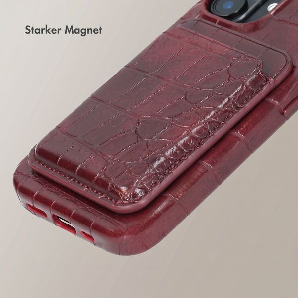 Selencia Croco Kartenhalter mit MagSafe - Burgundy