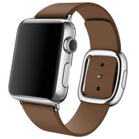 Apple Leather Band Modern Buckle für das  Apple Watch Series 1 t/m 9 / SE (38/40/41 mm) | Series 10 / 11 (42 mm) - Größe M - Braun