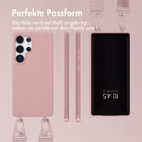 Selencia Silikonhülle design mit Band für das Samsung Galaxy S25 Ultra - Sand Pink