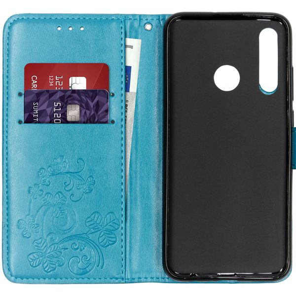 Kleeblumen Klapphülle Türkis Klapphülle Huawei P Smart Plus (2019)