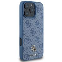 Guess 4G Metal Logo Back Cover MagSafe für das iPhone 16 Pro Max - Blau