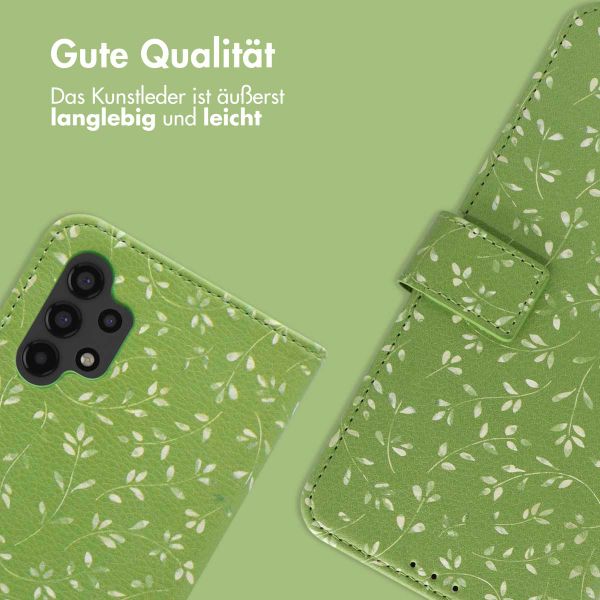 imoshion Design Klapphülle Samsung Galaxy A13 (4G) - Green Flowers