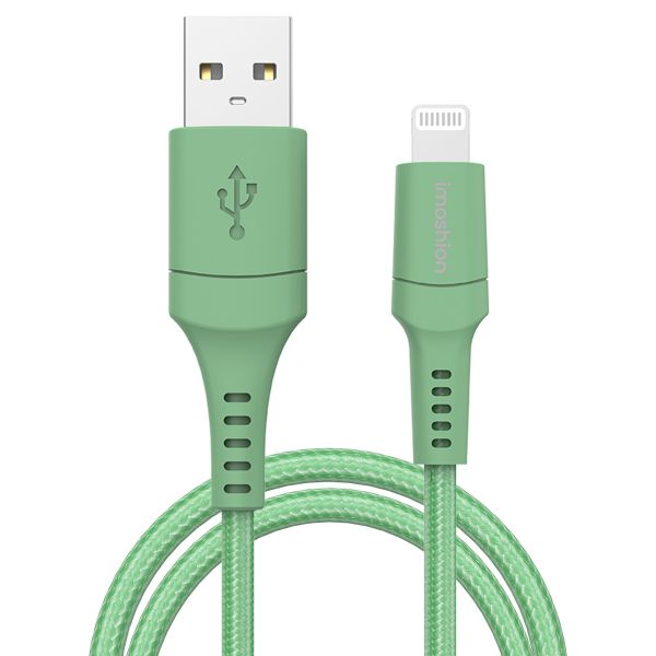 imoshion ﻿Lightning- auf USB-Kabel – nicht MFi-zertifiziert – Geflochtenes Gewebe – 2 m – Grün