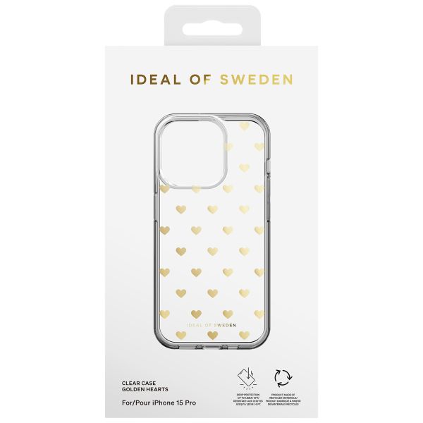 iDeal of Sweden Mirror Case Apple iPhone 15 Pro - Golden Hearts