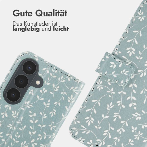 imoshion Design Klapphülle Samsung Galaxy S26 FE - Smoke Green Flowers