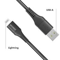 Accezz MFI-zertifiziertes Lightning- auf USB-Kabel - 1 m - Schwarz