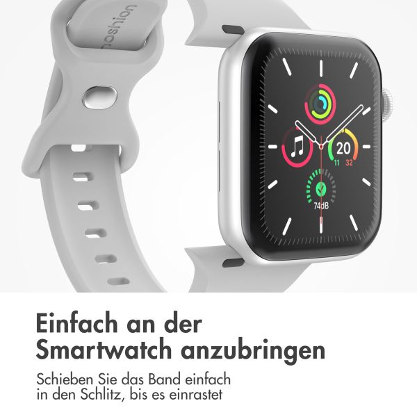 imoshion Silikon-Armband⁺ für  Apple Watch Series 1 t/m 11 / SE / Ultra (44/45/46/49 mm) - Größe M/L - Fog