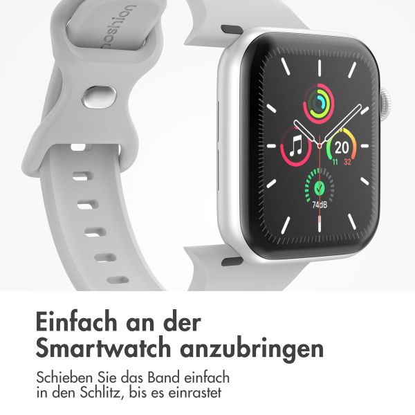 imoshion Silikonband⁺ für die Apple Watch Series 1 bis 10 / SE / Ultra (2) (44/45/46/49 mm) - Fog - Größe M/L