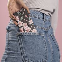 imoshion Design TPU Klapphülle Samsung Galaxy A72 - Blossom Watercolor Black