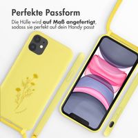 imoshion Silikonhülle design mit Band für das iPhone 11 - Flower Yellow