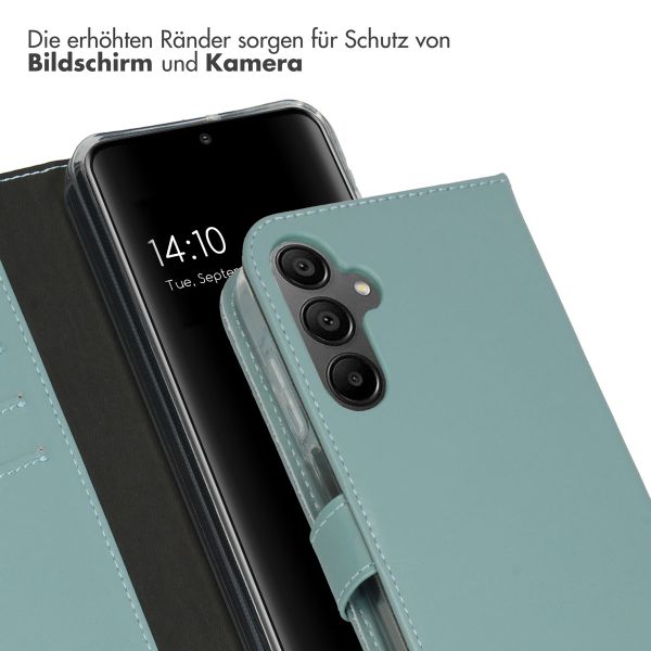 Selencia Echtleder Klapphülle für das Samsung Galaxy A15 (5G/4G) - Air Blue