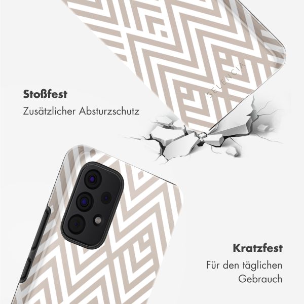 Selencia Vivid Tough Back Cover für das Samsung Galaxy A53 - Beige Zigzag