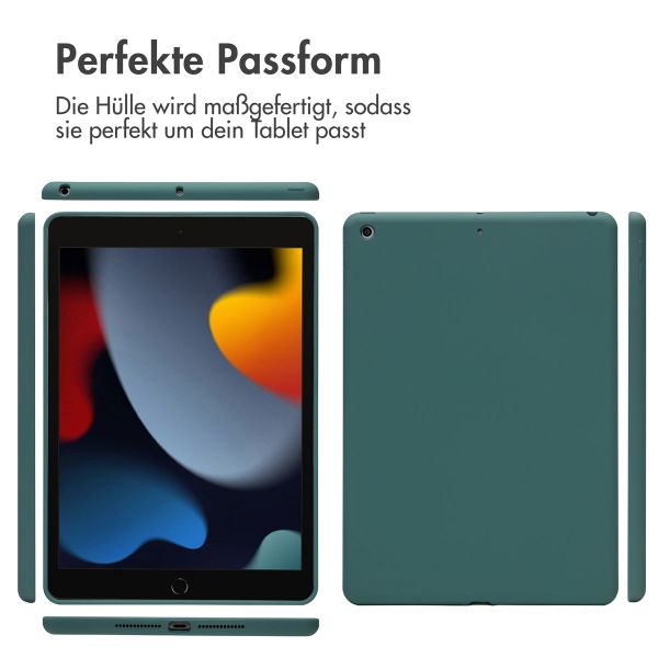 Accezz Liquid Silicone Back Cover Apple iPad 9 (2021) 10.2 Zoll / iPad 8 (2020) 10.2 Zoll / iPad 7 (2019) 10.2 Zoll - Dunkelgrün