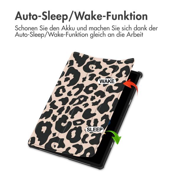 imoshion Design Trifold Klaphülle Lenovo Idea Tab Plus - Leopard