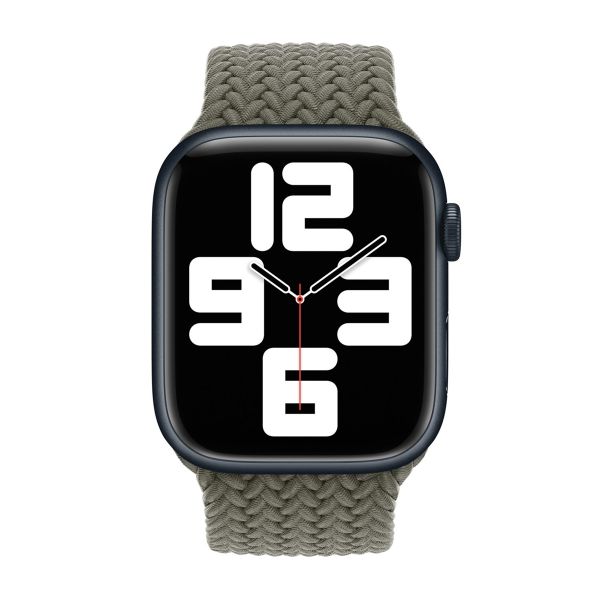 Apple Geflochtenes Solo Loop für das  Apple Watch | 44/45/46/49 mm - Größe 10 - Olive