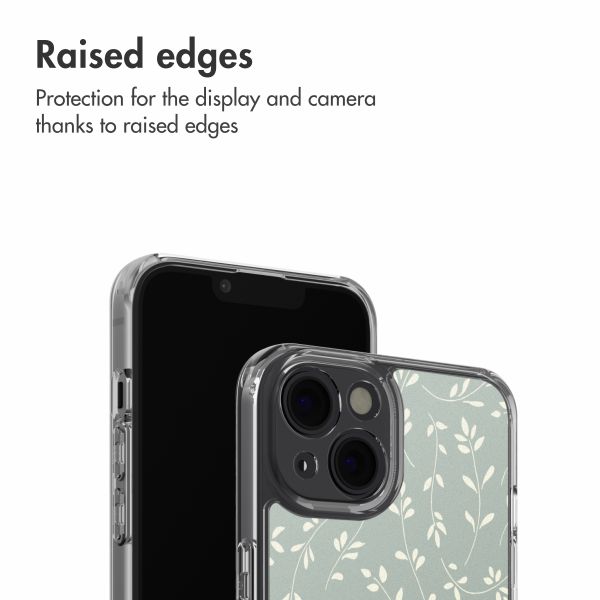 imoshion Design Hülle Apple iPhone 14 - Smoke Green Flowers