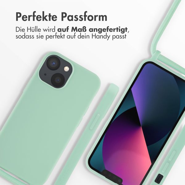 imoshion Silikonhülle mit Band für das iPhone 13 Mini - Mintgrün