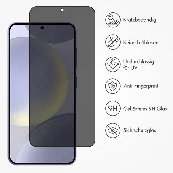 Accezz Privacy Displayschutz aus gehärtetem Glas Samsung Galaxy S24 Plus / S25 Plus