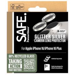 PanzerGlass Kameraprotektor SAFE für das iPhone 16 / 16 Plus - Glitter Silver