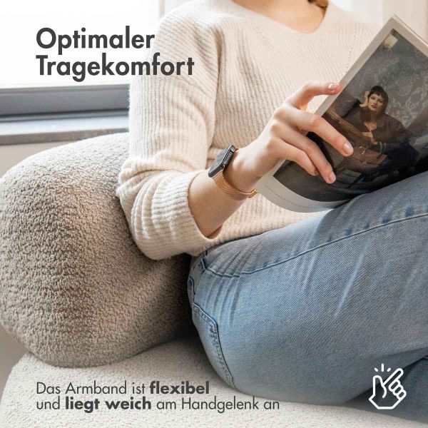 imoshion Milanaise Faltarmband für Apple Watch Series 1 t/m 9 / SE (38/40/41 mm) | Series 10 / 11 (42 mm) - Rosé gold