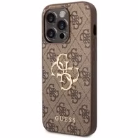 Guess 4G Metal Logo Back Cover Apple iPhone 14 Pro - Braun