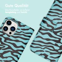 imoshion Design Klapphülle Apple iPhone 12 (Pro) - Black Blue Stripes