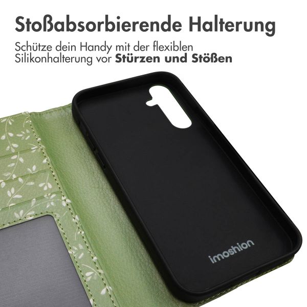 imoshion Design Klapphülle Samsung Galaxy A35 - Green Flowers