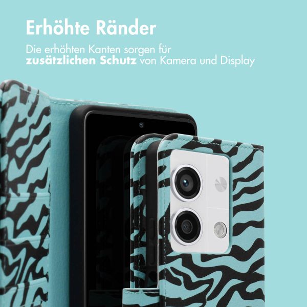imoshion Design Klapphülle Xiaomi Redmi Note 13 (5G) - Black Blue Stripes