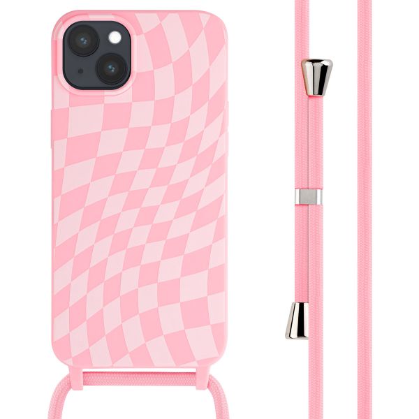 imoshion SilikonHülle design mit Band Apple iPhone 15 Plus - Retro Pink