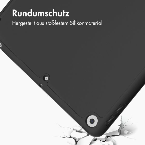 Accezz Smarte Klapphülle aus Silikon für das iPad 9 (2021) 10.2 / iPad 8 (2020) 10.2 / iPad 7 (2019) 10.2 - Schwarz