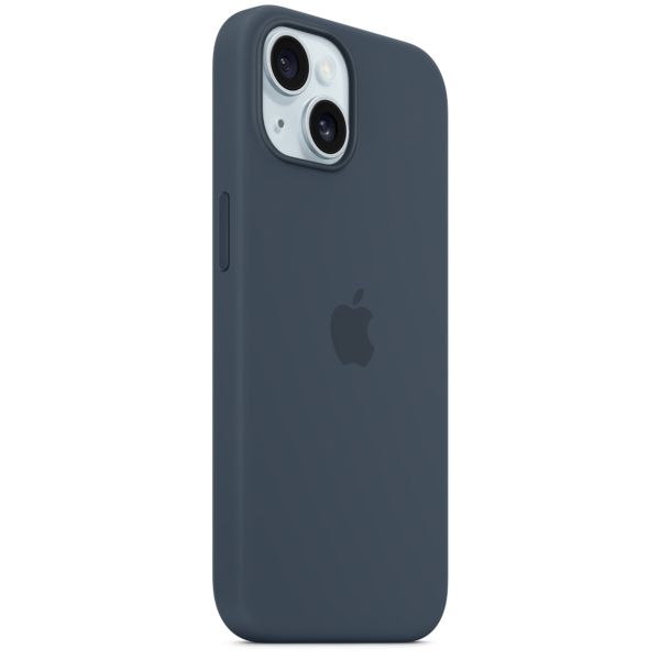 Apple Silikon-Case MagSafe für das Apple iPhone 15 - Storm Blue