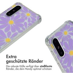 imoshion Design Hülle mit Band Samsung Galaxy A36 - Tropical Violet Flowers Connect
