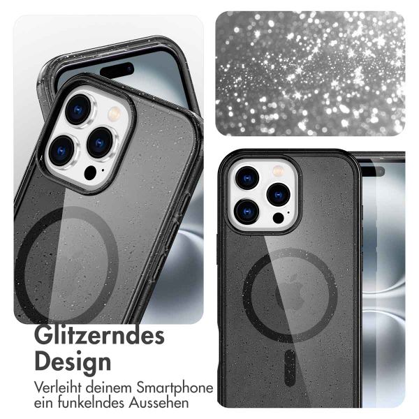imoshion Sparkle Back Cover mit MagSafe Apple iPhone 16 Pro - Glitter Schwarz