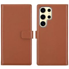 Selencia Echtleder Klapphülle Samsung Galaxy S25 Ultra - Hellbraun