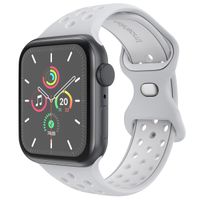 imoshion Sportarmband⁺ für die Apple Watch Series 1 bis 10 / SE / Ultra (2) (44/45/46/49 mm) - Größe S/M - Pure Platinum & White