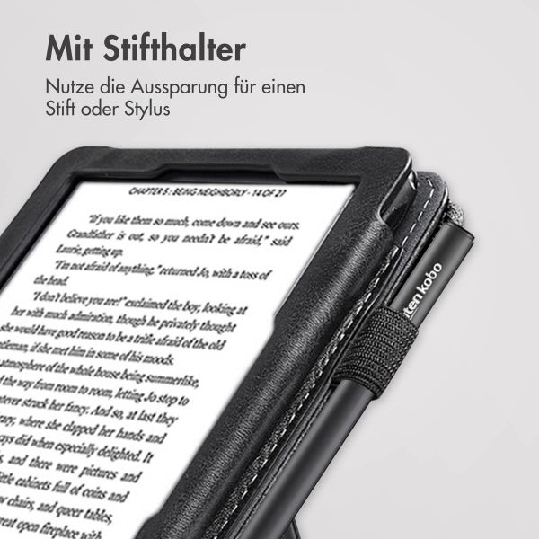 imoshion Klapphülle Sleepcover mit strap und stand Kobo Clara HD - Schwarz