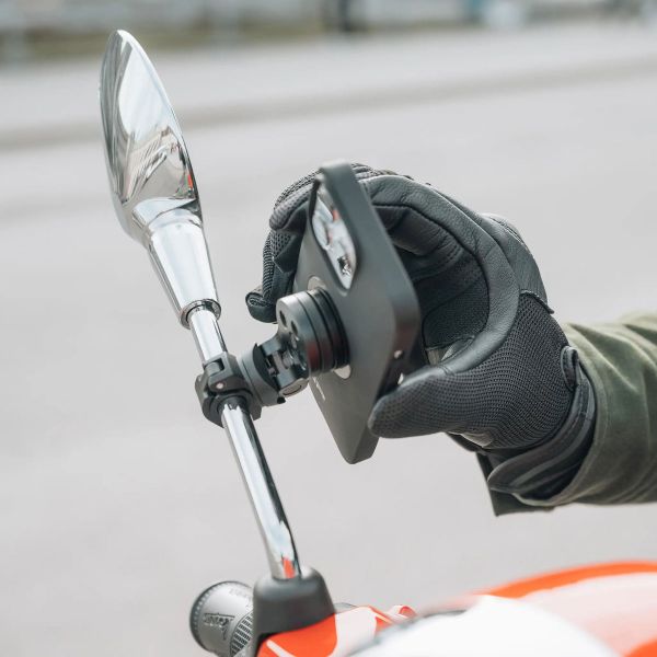 SP Connect Mirror Mount Pro SPC+ - Handyhalterung für Motorrad und Roller – Spiegelbefestigung – Verstellbar - Schwarz