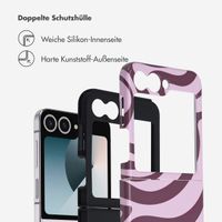 Selencia Vivid Back Cover Samsung Galaxy Z Flip 6 / Flip 7 FE - Wavy Swirl Pink Plum