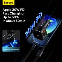 Baseus Enjoyment 2-in-1 | Schnelllade-Autoladegerät mit ausziehbarem USB-C- und Lightning-Kabel