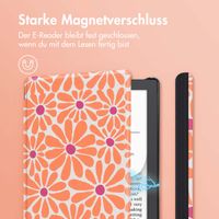 imoshion Design Slim Hard Case Klapphülle Pocketbook Verse Lite - Orange Flowers Connect