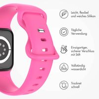 imoshion Silikon-Armband⁺ für  Apple Watch Series 1 t/m 9 / SE (38/40/41 mm) | Series 10 / 11 (42 mm) - Größe S/M - Barbie Pink