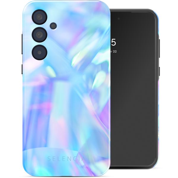 Selencia Vivid Tough Back Cover für das Samsung Galaxy A35 - Holographic Blue Dream